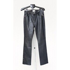 FRAME Le Mini Boot Coated Jeans 29 Noir Black Leather Look Bootcut Excellent